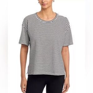 Eileen Fisher Crewneck Boxy Organic Cotton Striped Tee Size Medium